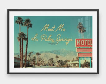 Palm Springs Retro Motel Poster: Mid-Century Modern California Print (Digital Download)