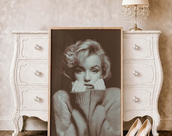 Digital poster med porträtt av Marilyn Monroe Vintage Hollywood-väggkonst