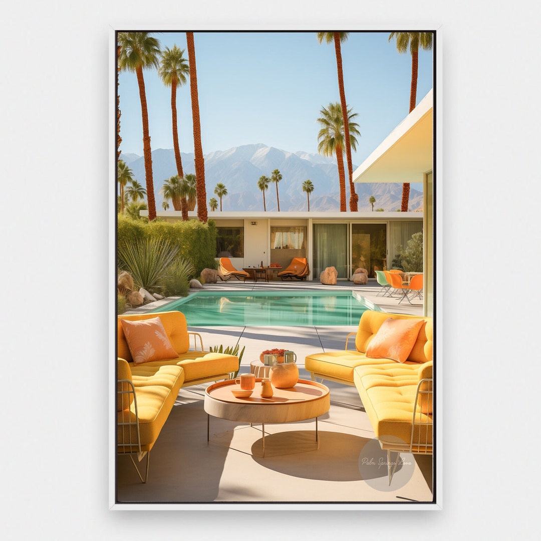 Palm Springs Pool Print: Mid-century Modern Wall Art (digital
