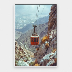 Palm Springs Aerial Tramway Print, Retro Art, Vintage Palm Springs, California Decor, Mid Century, Desert Prints, Printable Poster, Gift