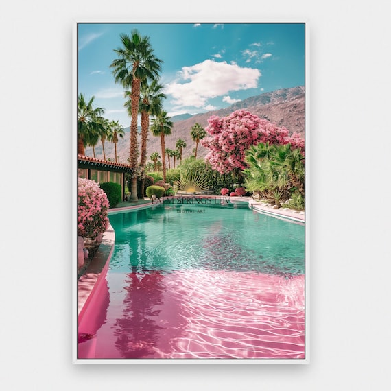 Palm Springs Pool Club A2サイズ額装作品 Palm Springs Pool Print | Mid-century Modern | Vintage California
