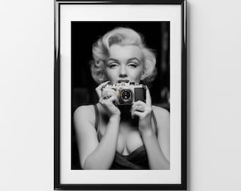 Marilyn Monroe Photograph, Black and White Print, Marilyn Monroe Art, Palm Springs, Marilyn Monroe Poster, Vintage Hollywood Art, Wall Art
