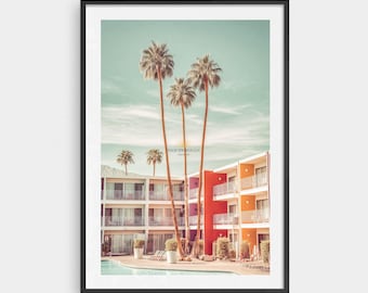 Saguaro Hotel Pool Print: Palm Springs Retro Photo (Digital Download)