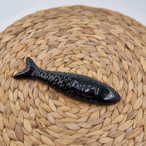 Portuguese Ceramic Sardine - Handcrafted Black Wall Decor - Fish Ornament - Traditional Pottery - Unique Coastal Gift