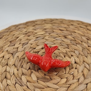 Red Swallow Wall Decor - Portuguese Ceramic Art - Handmade Bird Hanging - Symbol of Hope and Joy - Gift from Portugal