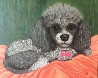 Hand-Painted Realistic Dog Portraits - Custom Dog or Cat Art from Photo for Pet Lovers