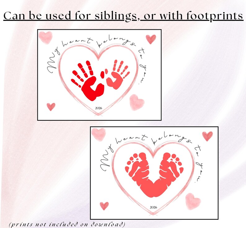 Heart Handprint Keepsake Printable - Valentine's Poster (digital ... — free download