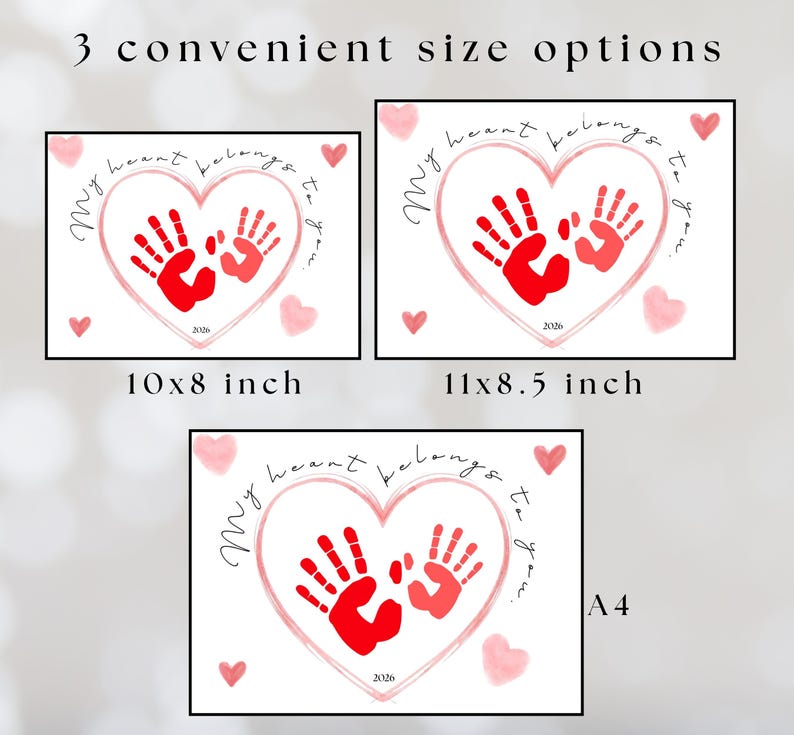 Heart Handprint Keepsake Printable - Valentine's Poster (digital ... — free download