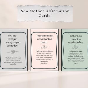 New Mom Affirmation Cards: Postpartum Support Mantras (Digital Download)