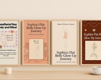Flat Belly Poster Bundle 4 Printable Wall Art Designs for Weight Loss Motivation and Wellness Glow Up Inspiration