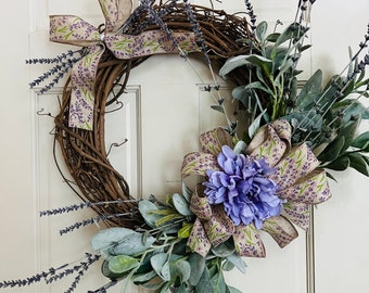 Lambs Ear and Lavender Wreath