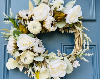 Fall in Neutral-Sunflower Wreath