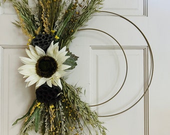 Double Ring Dried Floral Wreath