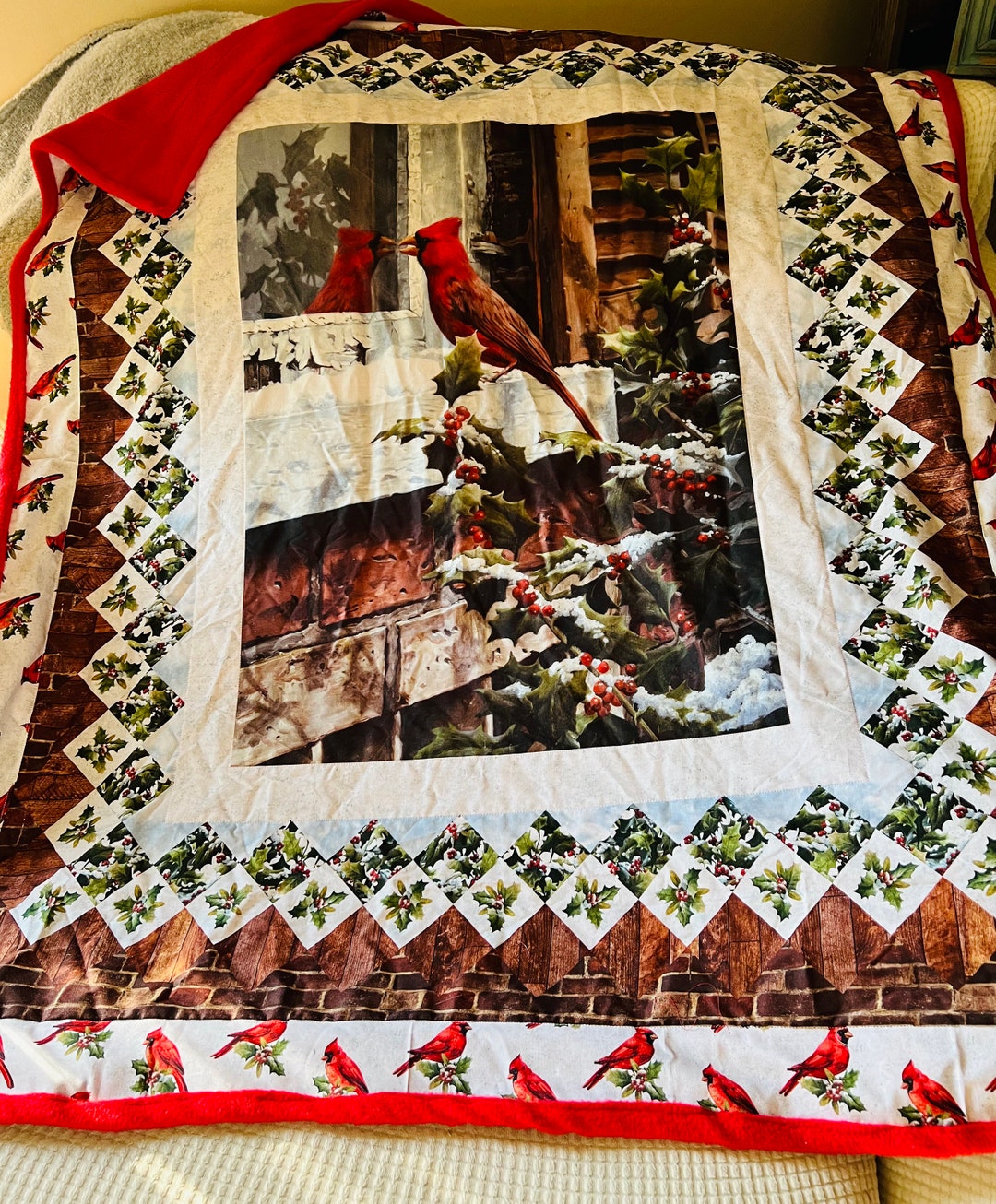 Cardinal Christmas Quilt Etsy