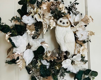 Christmas Owl Wreath