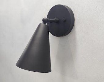 1950's Mid Century 1 Light  brass Wall Sconce Light | Wall Sconces Lamp | Modern brass  Italian Wall Scone | Cone Wall Sconce Light