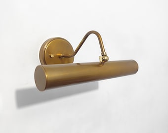 Solid Brass Picture Light Wall Sconce – Adjustable Art & Mirror Light – Vintage Style Gallery Lighting