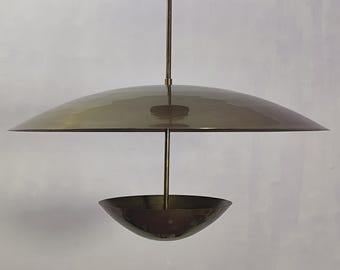 Mid-Century Modern Brass Pendant Light, Sputnik Style, 3-Light Fixture
