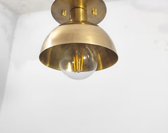 Modern Brass Dome Pendant Light, Minimalist Ceiling Lighting