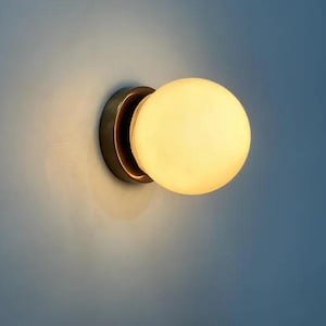 1 globe lumineux en laiton brut | Lustre Spoutnik, applique murale en laiton vieilli