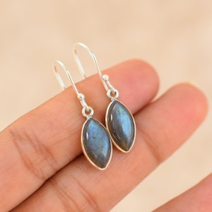 Sterling Silver Labradorite Earrings: Handmade Gemstone Jewelry