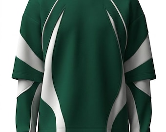 Men Women Green Sports Sweatshirt Crew Neck Athletic Casual Streetwear Top