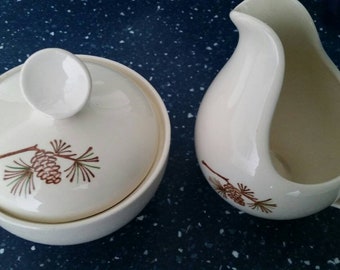 Vintage Stetson Marcrest "Pine Cone" Cream and Sugar Set