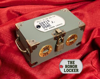 Personalized Veteran Footlocker Phone Charger: Handmade Military Retirement Gift - USB iPhone and Android