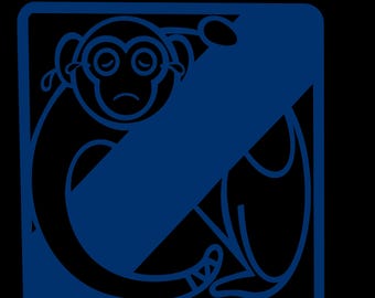 Nagoya Train Monkey Safety Sign SVG - Japanese Door Warning Decal