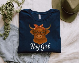 Highland Cow Shirt, Cute Cow Shirt, Funny Cow T Shirt, Hay Girl TShirt, Highland Cow, Cow Gifts, Womens TShirt, Cowgirl, Western Tee, Cows
