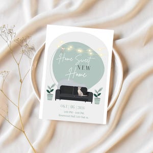 Housewarming Party Invitation: Home Sweet Home, Editable Template (Digital Download)