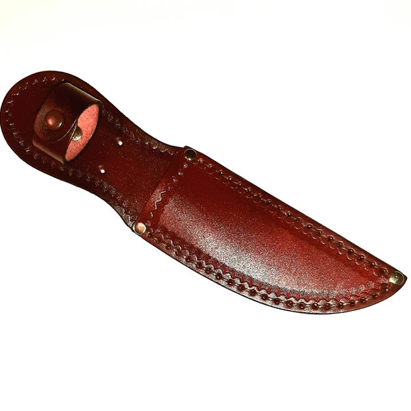 Hand Tooled-5" Blade-Left/Right Handed-Mahogany Camouflage Leather Knife Sheath-Birthday Gift. Holiday Gift.-"Made In USA"-New-item MC-01