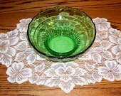 Vintage E. O. Brody Green Glass Pedestal Bowl