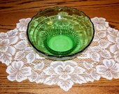 Vintage E. O. Brody Green Glass Pedestal Bowl