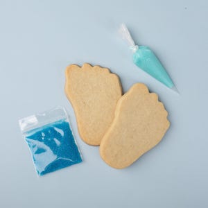 Peignez vos propres biscuits baby shower – Kit de décoration de biscuits au sucre | Cadeau comestible | Gâterie DIY sur le thème des bébés | Bouteille, Grenouillère, Formes d&#39;orteils