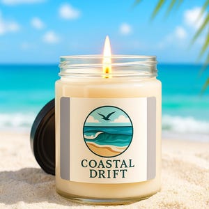 Coastal Drift Scented Soy Candle, Aromatherapy Gift, Beach Decor, Relaxation Candle, Home Fragrance, Eco-Friendly Candle