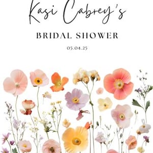Editable Digital Floral Bridal/Shower Sign-Instant Download 20x30