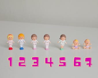 Scegli la tua statuetta vintage di Polly Pocket - Tavolo da trucco per la festa in pigiama - Bluebird 1990