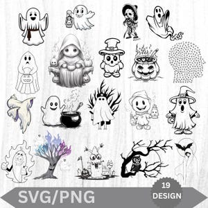 Ghost Svg Bundle, Ghost SVG, Ghost Png, Spooky svg, Pumpkin Bundle png, ghost face svg, Digital Download, Halloween Bundle, cute ghost svg