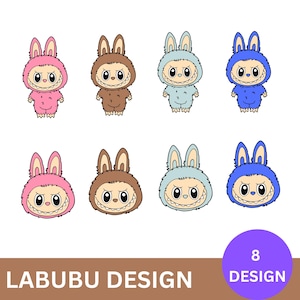 Labubu Designs Svg, Labubuu Sublimation, T Shirt Design, 8 Labubu character bundle, Labubu sublimation t‑shirt png, Labubu instant download