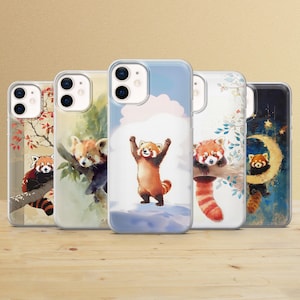 レッサーパンダの携帯ケース かわいい動物カバー iPhone 17 Pro Max、15、14、13、12、11、Google Pixel 10Pro XL、8a、Samsung S25 Edge、S24、S23、S22用
