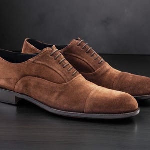 Mens Suede Oxford - Shoes. Made In Italy. Black Or Brown