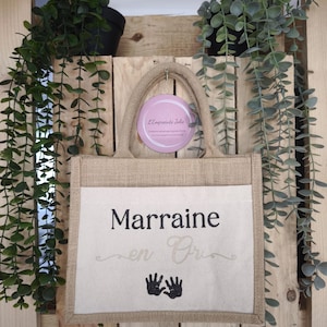 Tote bag, jute bag, personalized bag, gift bag, Mother&#39;s Day gift, end of year gift, gift for godmother, aunt, grandma