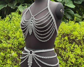Aluminum Chainmail Top with Skirt: Medieval Cosplay Costume