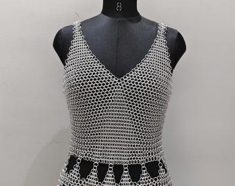Handgefertigte Aluminium Kettenhemd Top | Festival Rave Tank Top | Ren Faire Outfit
