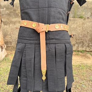 Medieval Leather Belt Handmade | Adjustable Vintage Waist Belt for Men & Women | Renaissance Costume Accessory