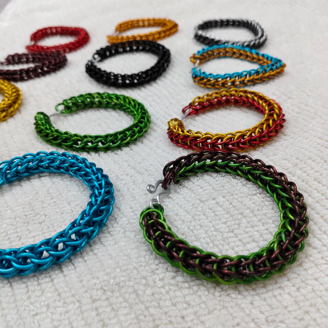Handmade Anodized Aluminum Chainmail Bracelet: Colorful Medieval Style ...