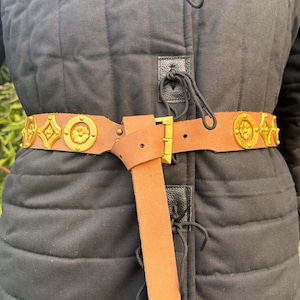 Medieval Leather Belt Handmade | Adjustable Vintage Waist Belt for Men & Women | Renaissance Costume Accessory