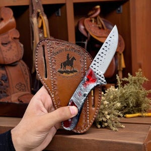 Handcrafted Rasp Steel Cowboy Knife with Western Leather Sheath