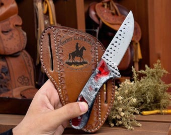 Handcrafted Rasp Steel Cowboy Knife with Western Leather Sheath